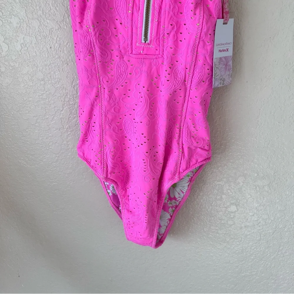 NEW LOVESHACKFANCY X HURLEY - EYELET PAISLEY MODERATE ONE PIECE - Picture 9 of 10